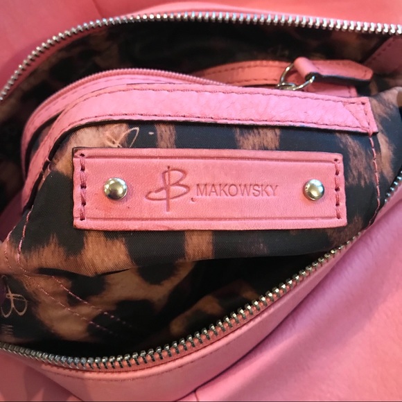 B. Makowsky Dusty Rose Leather Shoulder Bag - Picture 11 of 16